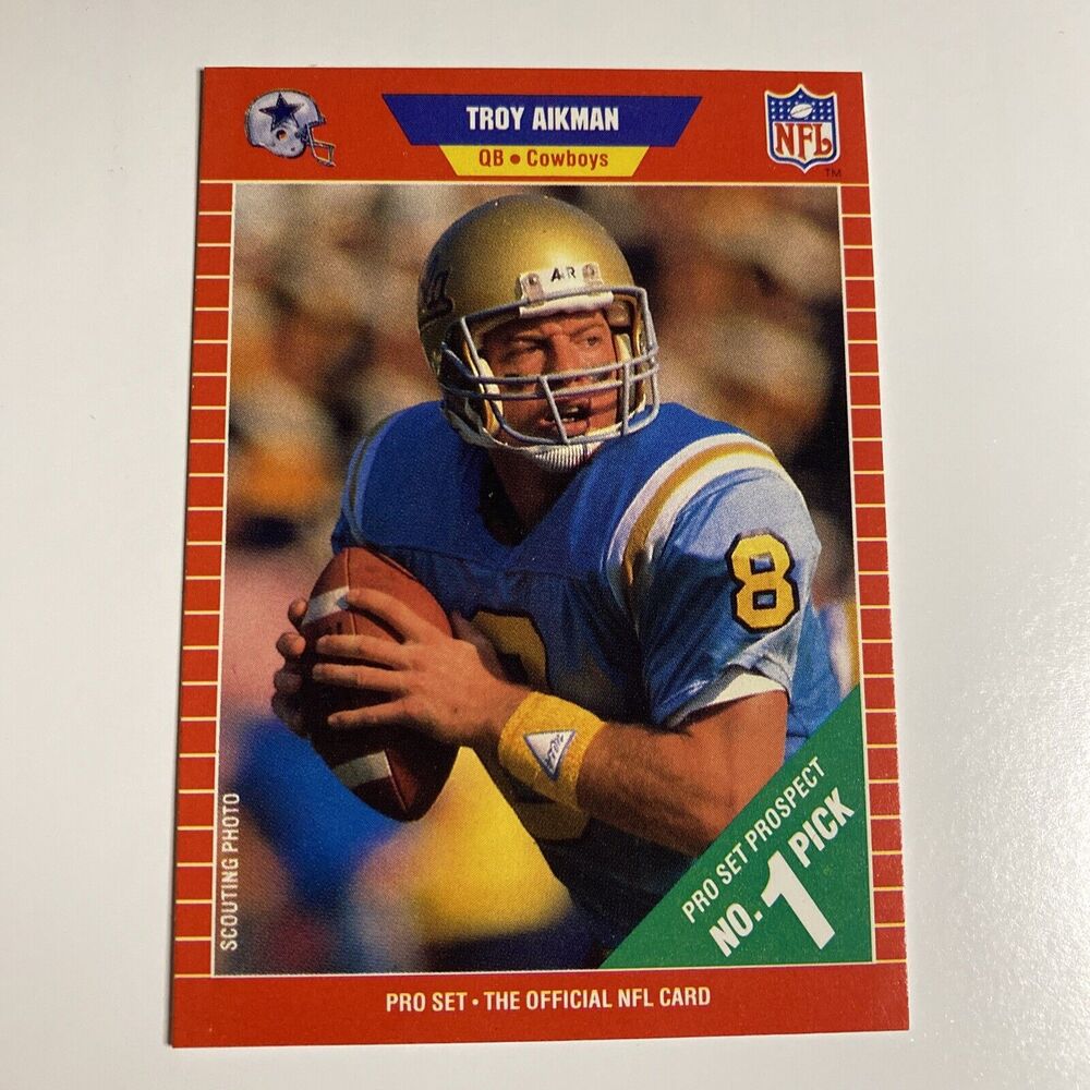 1989 Pro Set Football Card Troy Aikman #490 Vintage HOF Rookie